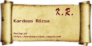 Kardoss Rózsa névjegykártya