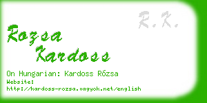 rozsa kardoss business card